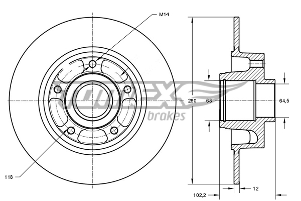 Brzdový kotúč TOMEX Brakes